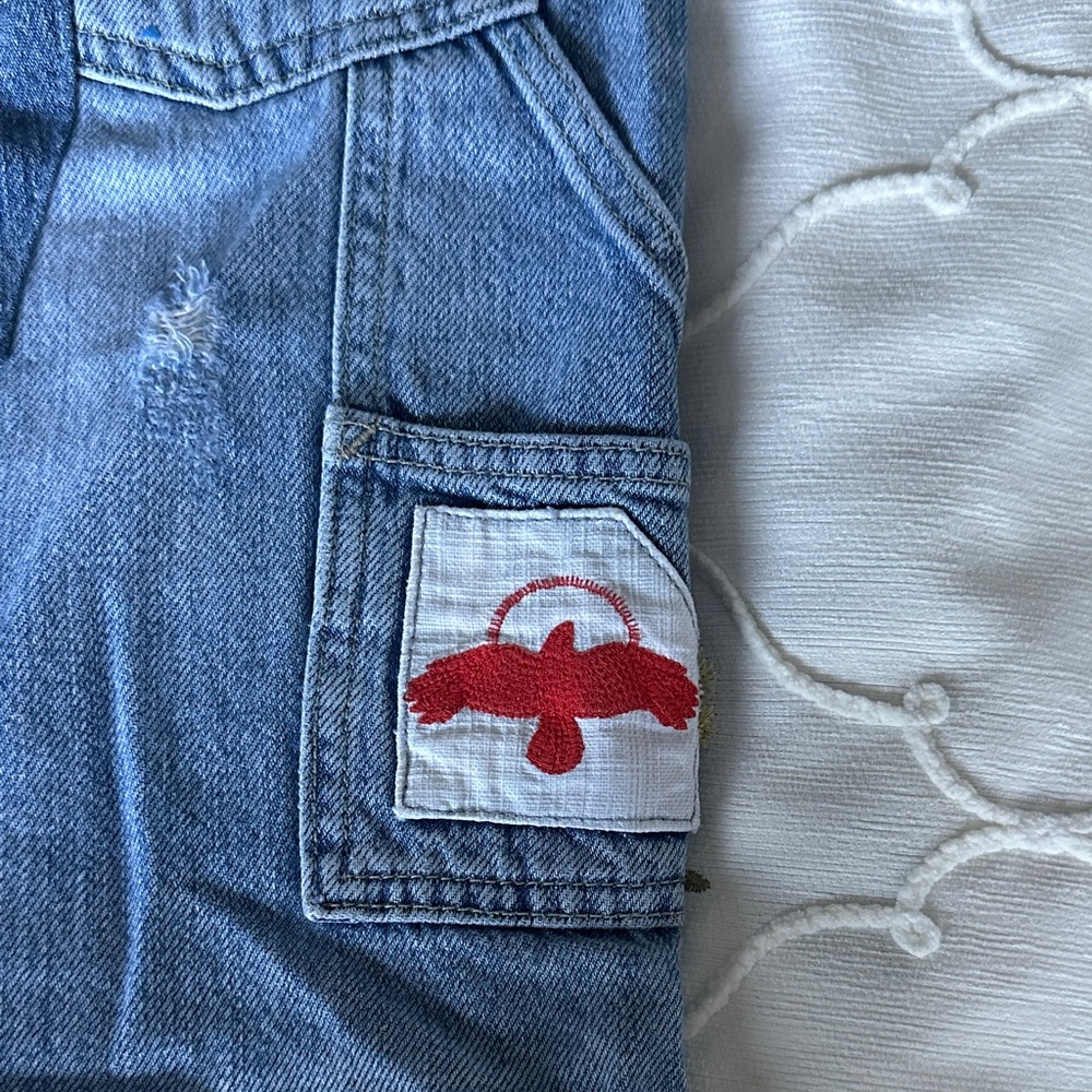 Free People We The Free Patchwork Denim Distressed Patchwork Jeans - Picture 8 of 9